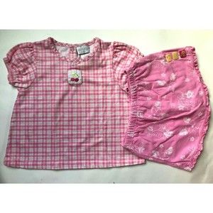 Girl's Size 18M 12-18 Months Two Piece Carter's Pink Cherry Top, Pineapple Skirt